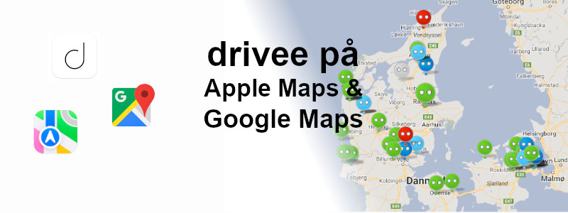 drivee på google maps og apple maps